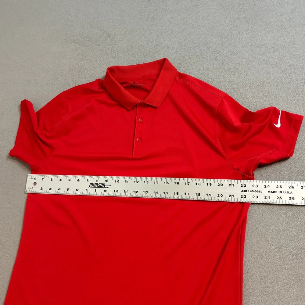 Nike Golf Mens Dri-FIT Short Sleeve Polo Shirt Red Standard Fit Large